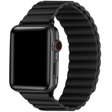 Xprotector Apple Watch 4-6, SE, SE (2022) (38 / 40 mm) / Watch 7-9 (41 mm), szilikon pótszíj, mágneses zár, 3D minta, Xprotector, fekete okosóra kellék