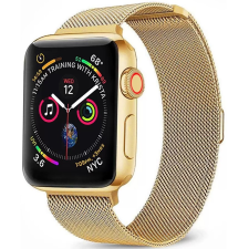 Xprotector Apple Watch 4-6, SE, SE (2022) (42 / 44 mm) / Watch 7-9 (45 mm) / Watch Ultra 1-2 (49 mm), fém pótszíj, milánói stílus, 2 részes, Xprotector, arany okosóra kellék