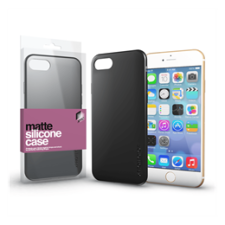 Xprotector Matte, ultra vékony matt szilikon hátlap tok (Apple iPhone SE (2020)/7/8, fekete) tok és táska