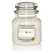 Yankee candle Classic Fluffy Towels, közepes méretű, 411 gramm gyertya