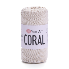 YarnArt CORAL fényes zsinórfonal - Ekrü 1917 rövidáru