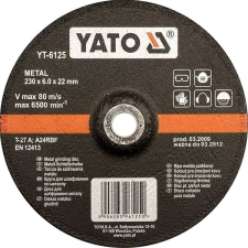 Yato fémkerék 125 x 22 x 6,0 mm konvex csiszolás csiszolókorong és vágókorong