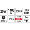 Yato YATO YT-81788 LED állványos fényvető 20 W 1400 Lm