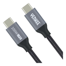 YENKEE YCU 323 BK USB-C apa - USB-C apa 3.1 Adat és töltőkábel - Fekete (1.5m) kábel és adapter