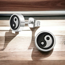  YIN YANG -  ACÉL  STIFT FÜLBEVALÓ fülbevaló