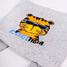  Yo! Baby pamut harisnyanadrág fiú (68-74) - szürke &amp;- 34;Cool Tiger&amp;- 34;