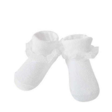  Yo! Baby pamut zokni - fehér csipkés 3-6 hó gyerek zokni