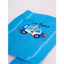 Yo Club! Pamut Harisnyanadrág csúszásgátlós - Kék Rendőrautós 68/74 gyerek harisnya