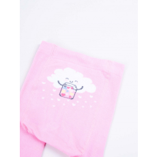 Yo Club! Pamut Harisnyanadrág csúszásgátlós - Rózsaszín Felhős 68/74