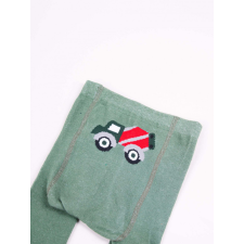 Yo Club! Pamut Harisnyanadrág csúszásgátlós - Sötét Zöld Munkagépes 68/74 gyerek harisnya