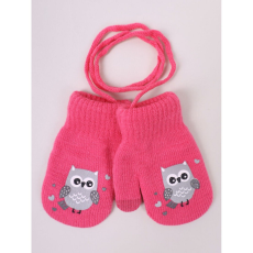  Yo!club téli kesztyű 12 cm - pink/bagoly