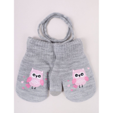  Yo!club téli kesztyű 12 cm - szürke/bagoly