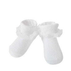 Yo! Yo! Baby pamut zokni csipkés fehér 3-6 hó