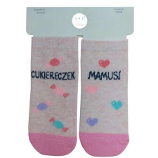 Yo! Yo! pamut zokni 1 db 17/19 - rózsaszín/mintás gyerek zokni