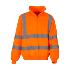 Yoko Uniszex hosszú ujjú polár munkaruha Yoko Fluo 1/4 Zip Sweat Shirt 2XL, Fluo Narancs