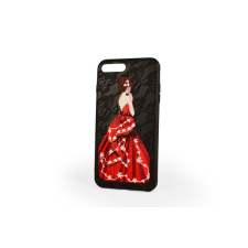 YOOUP Hímzett tok piros dáma iPhone 7 Plus/8 Plus tok és táska