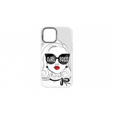 YOOUP IPHONE 12 / 12 PRO 6.1 MINTÁS TOK GIRL BLACK FEHÉR tok és táska
