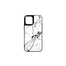 YOOUP Mintás telefontok fehér márvány iPhone 13 Pro YooUp fekete kerettel tok és táska