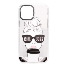 YOOUP Mintás TPU telefontok Girl Black iPhone 12 Pro Max YooUp fekete tok és táska