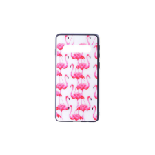 YOOUP Üveges hátlappal rendelkezó telefontok flamingó mintával Samsung Galaxy S10 Plus G975F tok és táska