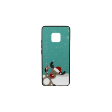 YOOUP Üveges hátlappal rendelkezó telefontok karácsonyi mintával Rudolf rénszarvas Huawei Mate 20 Pro tok és táska