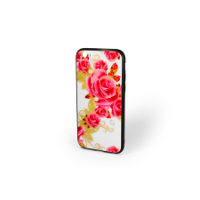 YOOUP Üveges hátlappal rendelkezó telefontok nagy rózsa mintával iPhone 6/6S tok és táska