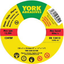 York 125x3x22.23 C24TBF lapos vágókorong T41 barkácsgép tartozék