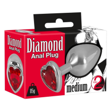YOU2TOYS Diamond - 85g-os alumínium anál dildó (ezüst-piros) anál