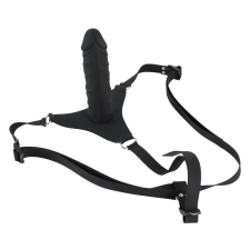 YOU2TOYS - Silicon Strap-On - felcsatolható dildó (fekete) műpénisz, dildó
