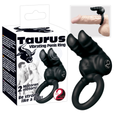 YOU2TOYS Taurus - duplamotoros péniszgyűrű (fekete) péniszgyűrű