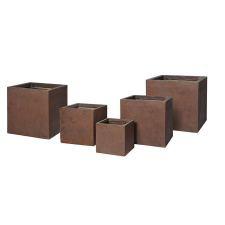 Yukon Cube kompozit növénytartó rozsdabarna 55x46cm S5 kerti tárolás