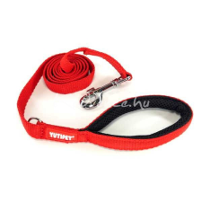YUTIPET Póráz 35cm párnázott Piros (Nagy karabínerrel) nyakörv, póráz, hám kutyáknak