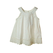 Z generation Grain de blé fehér, pöttyös baba ruha – 68 cm lányka ruha