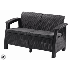 Zahradní nábytek Keter Corfu love seat dvousedačka grafitová kerti bútor