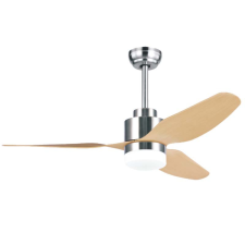 ZAMBELIS fehér-natúr fa-króm mennyezeti ventilátor (ZAM-19131) LED IP20 világítás