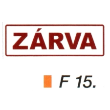 Zárva F15 információs címke