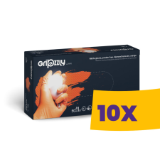 ZARYS Gripzzly Orange púdermentes nitril gyémántmintás védőkesztyű narancs 50db (Karton - 10 csomag) védőkesztyű