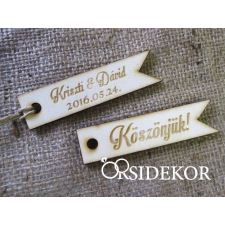 Zászló kísérőcédula fából dekorációs kellék