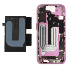  ZD076-00681 Gyári Apple iPhone 16 középső keret akkumulátorral, rózsaszín mobiltelefon, tablet alkatrész