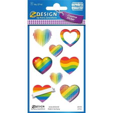 Zdesing Avery 57141 szivárványos szivek 1ív papír matrica (469339) matrica