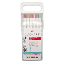 Zebra clickart nyomógombos 12 db-os filctoll készlet 2718 filctoll, marker