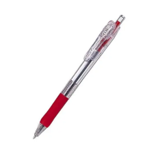 Zebra Golyóstoll, 0,21 mm, nyomógombos, ZEBRA "Tapli Clip ECO", piros toll