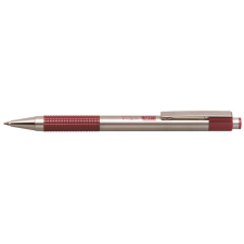 Zebra Golyóstoll, 0,24 mm, nyomógombos, rozsdamentes acél, bordó tolltest, ZEBRA &quot;F-301&quot;, kék toll