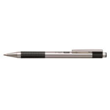 Zebra Golyóstoll, 0,24 mm, nyomógombos, rozsdamentes acél, fekete tolltest, ZEBRA "F301", kék toll