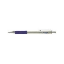 Zebra Golyóstoll, 0,24 mm, nyomógombos, rozsdamentes acél, kék tolltest, ZEBRA "F402", kék toll