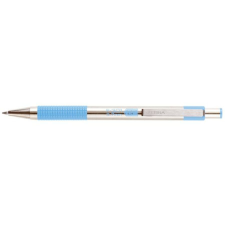 Zebra Golyóstoll, 0,24 mm, nyomógombos, rozsdamentes acél, pasztellkék tolltest, ZEBRA "F-301", kék toll