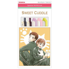 Zebra Írószer készlet, ZEBRA "Manga Set, Sweet cuddle", 5 darabos toll