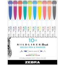Zebra Mildliner Brush Cool&amp;Refined 10db-os kettős végű ecset marker filctoll, marker