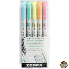 Zebra Mildliner Fluorescent 5db-os kettős végű szövegkiemelő készlet filctoll, marker