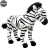 Zebra Plüss zebra, üvegszemű, 30 cm